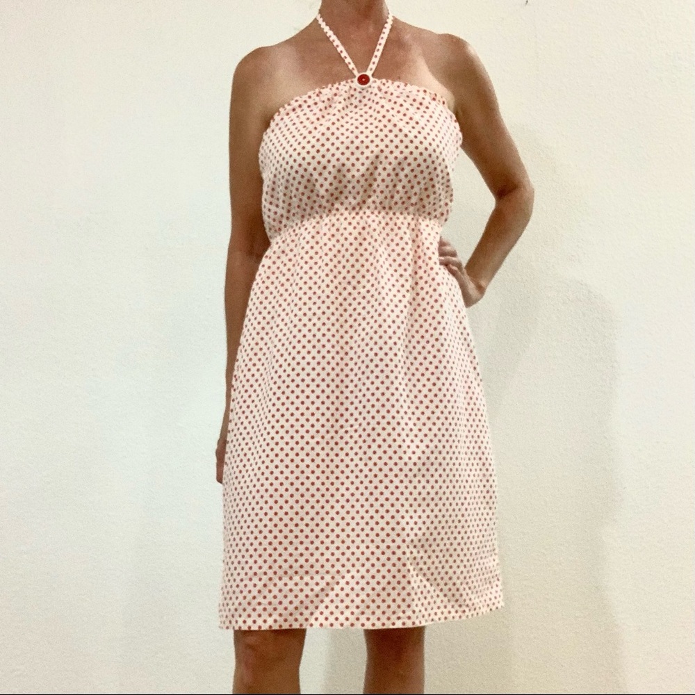 Vintage Red and white polkas dot halter dress